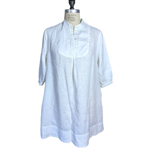 Sleepy Jones Dresses & Skirts - Sleepy Jones 100% Linen Bright White Tunic Dress Size Small